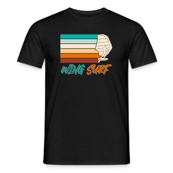 Wing Surf Wing Foil Wing Foiler - Men's T-Shirt - black - Front - AI Model Male 178 light (178cm)