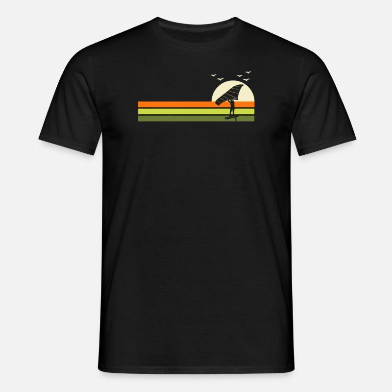 Wing Surf Retro Wing Foil Wingfoil - Maglietta da uomo - nero
