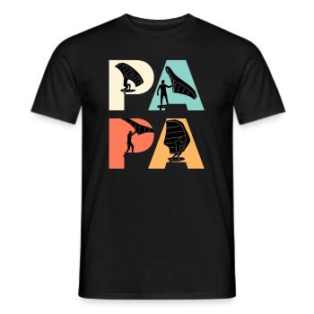 Wingfoil Papa Wing Surf Dad Wing Foil - T-shirt homme - noir - Devant - AI Model Male 178 light (178cm)