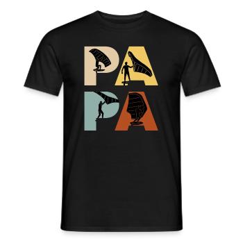 Wing Foil Papa Wing Surf Dad Wing Foil - Men's T-Shirt - black - Front - AI Model Male 178 light (178cm)