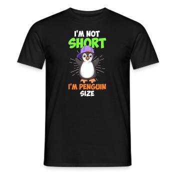 Not Short I am Penguin Size Little Friend Penguin - Men's T-Shirt - black - Front - AI Model Male 178 light (178cm)