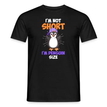Not Short I am Penguin Size Little Friend Penguin - Men's T-Shirt - black - Front - AI Model Male 178 light (178cm)