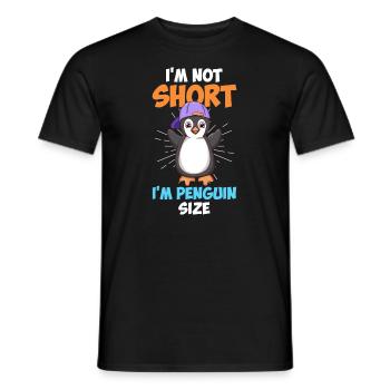 Not Short I am Penguin Size Little Friend Penguin - Men's T-Shirt - black - Front - AI Model Male 178 light (178cm)