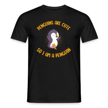 Pinguine sind süß ich bin ein Pinguin Kinder - Männer T-Shirt - Schwarz - Vorne - AI Model Male 178 light (178cm)