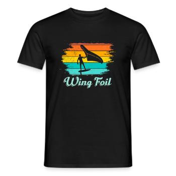 Wing Foil - Männer T-Shirt - Schwarz - Vorne - AI Model Male 178 light (178cm)