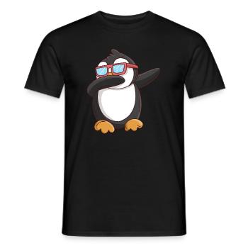 Dabbing Pinguin Kinder - Männer T-Shirt - Schwarz - Vorne - AI Model Male 178 light (178cm)