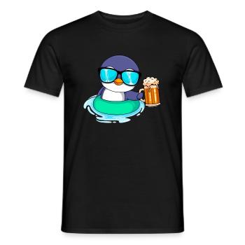 Sommer Pinguin Bier Biertrinker Männer - Männer T-Shirt - Schwarz - Vorne - AI Model Male 178 light (178cm)