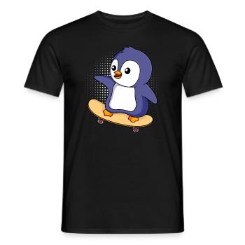 Skater PInguin Skateboarding Pinguin - Männer T-Shirt - Schwarz - Vorne - AI Model Male 178 light (178cm)