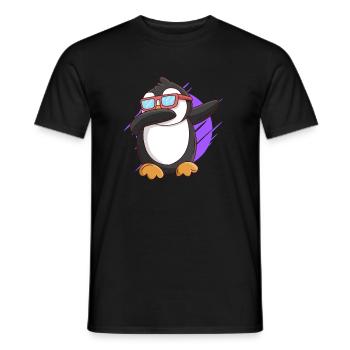 Dabbing Pinguin Kinder - Männer T-Shirt - Schwarz - Vorne - AI Model Male 178 light (178cm)