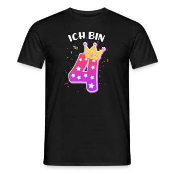 Ich bin 4 Jahre 4. Geburtstag Mädchen - Männer T-Shirt - Schwarz - Vorne - AI Model Male 178 light (178cm)