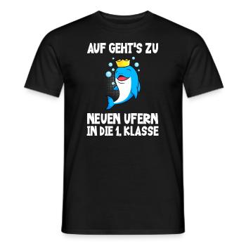 Auf in die 1. Klasse Einschulung 2022 Schulkind - Männer T-Shirt - Schwarz - Vorne - AI Model Male 178 light (178cm)