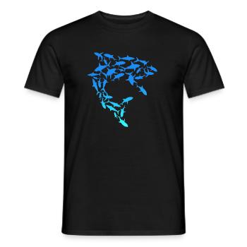 Hai Schwarm Save the Sharks - Männer T-Shirt - Schwarz - Vorne - AI Model Male 178 light (178cm)