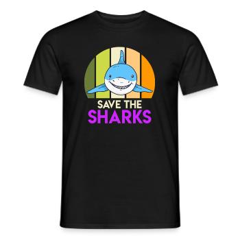 Sauvez les requins Protection des requins Requin - T-shirt homme - noir - Devant - AI Model Male 178 light (178cm)