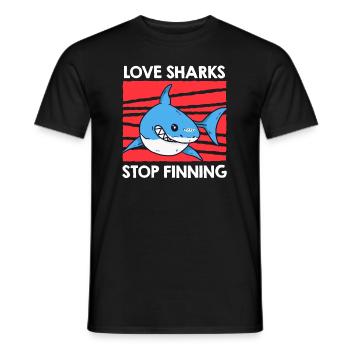 Liebe Haie Stop Finning Save the Sharks - Männer T-Shirt - Schwarz - Vorne - AI Model Male 178 light (178cm)