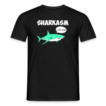 Sharkasm Sarcasme Requin Ironie Végétarien - T-shirt homme - noir - Devant - AI Model Male 178 light (178cm)