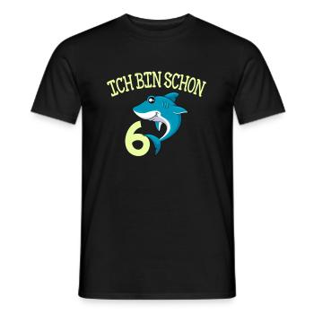 6. Geburtstag 6 Jahre Kindergeburtstag Junge - Männer T-Shirt - Schwarz - Vorne - AI Model Male 178 light (178cm)