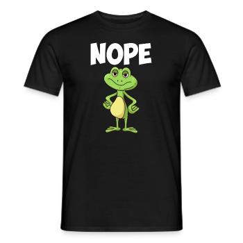 Nope! Humor Frog Sarcasm Simply no - Men's T-Shirt - black - Front - AI Model Male 178 light (178cm)