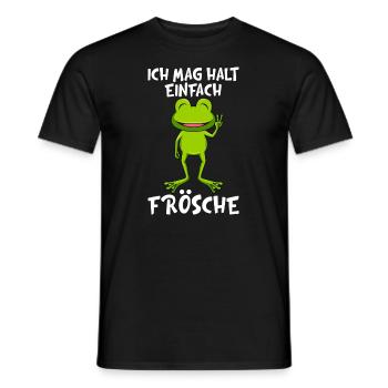 Ich mag halt einfach Frösche Kinder - Männer T-Shirt - Schwarz - Vorne - AI Model Male 178 light (178cm)
