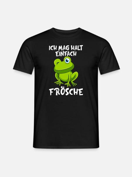 Ich mag halt einfach Frösche Kinder - Männer T-Shirt - Schwarz