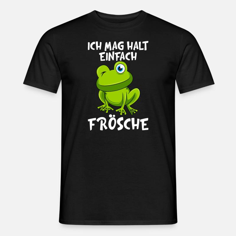 Ich mag halt einfach Frösche Kinder - Männer T-Shirt - Schwarz