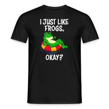 J’aime juste les grenouilles, d’accord? Ventilateur de grenouille - T-shirt homme - noir - Devant - AI Model Male 178 light (178cm)