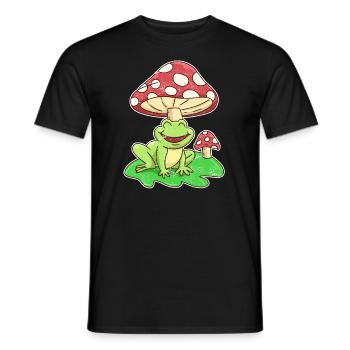Frosch und Fliegenpilz Cottagecore Aesthetic - Männer T-Shirt - Schwarz - Vorne - AI Model Male 178 light (178cm)