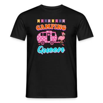 Flamingo Camping Queen Camper Femmes - T-shirt homme - noir - Devant - AI Model Male 178 light (178cm)