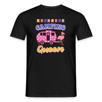 Flamingo Camping Queen Camper Femmes - T-shirt homme - noir - Devant - AI Model Male 178 light (178cm)