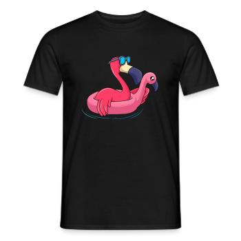 Cooler Flamingo Urlaub Flamingo Schwimmring - Männer T-Shirt - Schwarz - Vorne - AI Model Male 178 light (178cm)