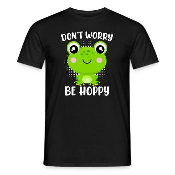 Ne vous inquiétez pas d’être Hoppy Frog Kids - T-shirt homme - noir - Devant - AI Model Male 178 light (178cm)