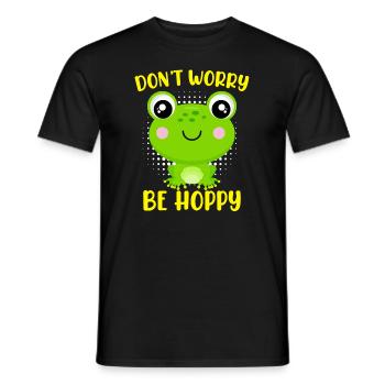 Ne vous inquiétez pas d’être Hoppy Frog Kids - T-shirt homme - noir - Devant - AI Model Male 178 light (178cm)