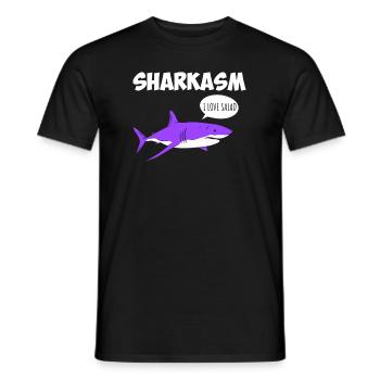 Sharkasm Sarcasme Requin Ironie Végétarien - T-shirt homme - noir - Devant - AI Model Male 178 light (178cm)