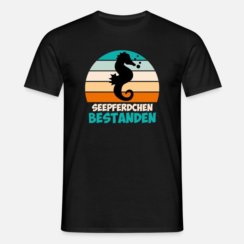 Seepferdchen Abzeichen - Männer T-Shirt - Schwarz