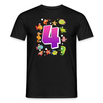 4ème anniversaire fille 4 ans - T-shirt homme - noir - Devant - AI Model Male 178 light (178cm)
