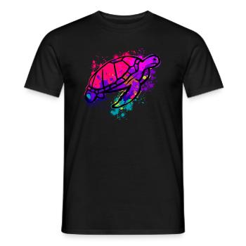 Modern Art Turtle Diver - Men's T-Shirt - black - Front - AI Model Male 178 light (178cm)