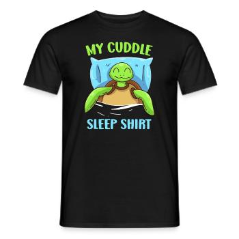 Mein Kuschel Schlafshirt Schildkröte Schlaf - Männer T-Shirt - Schwarz - Vorne - AI Model Male 178 light (178cm)
