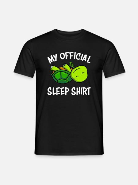 Chemise de couchage tortue Chemise de sommeil officielle - T-shirt homme - noir