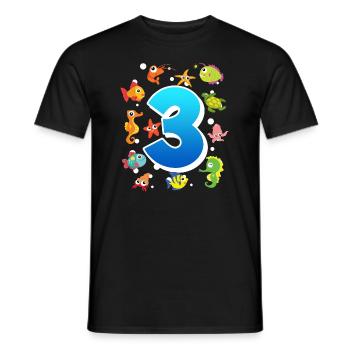 3rd birthday boy 3 years - Men's T-Shirt - black - Front - AI Model Male 178 light (178cm)