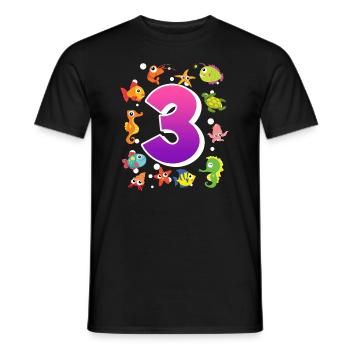3. Geburtstag Mädchen 3 Jahre - Männer T-Shirt - Schwarz - Vorne - AI Model Male 178 light (178cm)