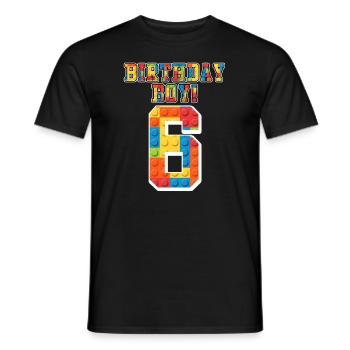 Birthday Boy I am 6 years 6th birthday - Men's T-Shirt - black - Front - AI Model Male 178 light (178cm)