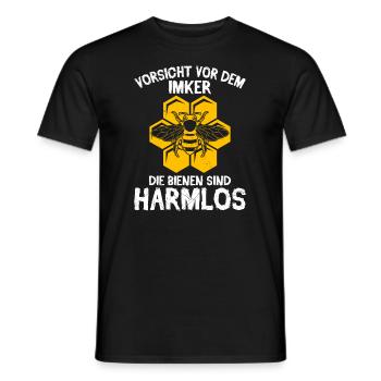 Vorsicht vor dem Imker Bienen sind Harmlos - Männer T-Shirt - Schwarz - Vorne - AI Model Male 178 light (178cm)