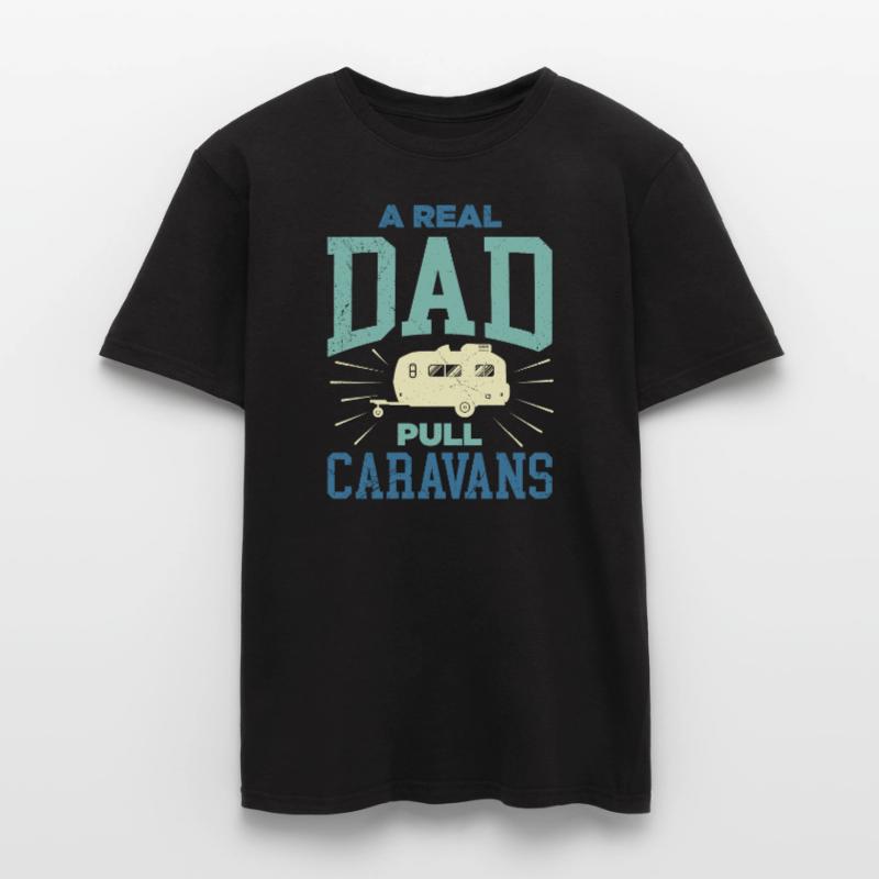 A real dad pulls caravan camper caravan Men's T-shirt