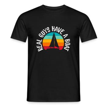 Real Guys Drive Boat Captain Men - Men's T-Shirt - black - Front - AI Model Male 178 light (178cm)