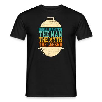 Frill Master Papa the Man of Myth the Legend - Men's T-Shirt - black - Front - AI Model Male 178 light (178cm)