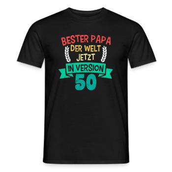 50. Geburtstag Papa 50 Jahre - Männer T-Shirt - Schwarz - Vorne - AI Model Male 178 light (178cm)