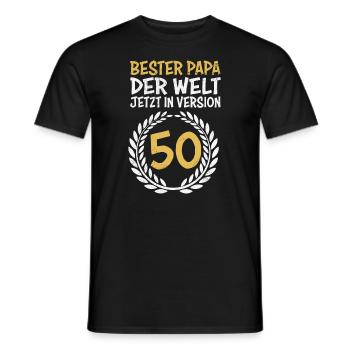 Bester Papa der Welt Papa Geburtstag 50 Jahre - Männer T-Shirt - Schwarz - Vorne - AI Model Male 178 light (178cm)