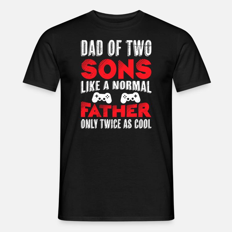 Papa 2 Söhne 2 Kinder - Männer T-Shirt - Schwarz