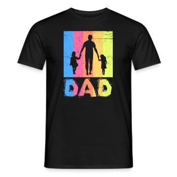 Papa 2 mal 2 Kinder Vater 2 Töchter Papa 2 Söhne - Männer T-Shirt - Schwarz - Vorne - AI Model Male 178 light (178cm)
