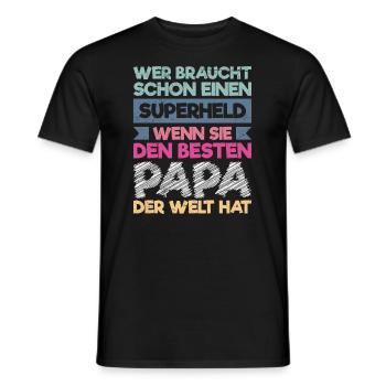 Bester Papa der Welt Tochter Vater - Männer T-Shirt - Schwarz - Vorne - AI Model Male 178 light (178cm)