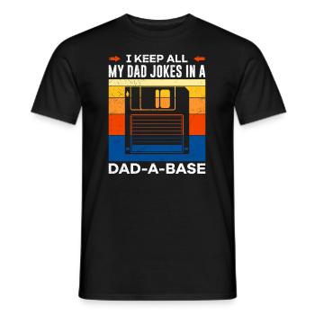 Je garde toutes mes blagues de papa dans un Papa Witze de papa de base - T-shirt homme - noir - Devant - AI Model Male 178 light (178cm)